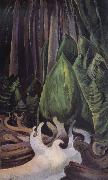 Emily Carr Sea Drift at the edge of the forest painting